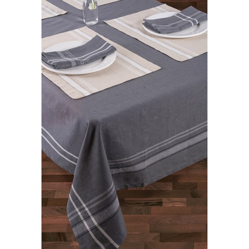 Design Imports French Stripe Cotton Kitchen Tablecloth