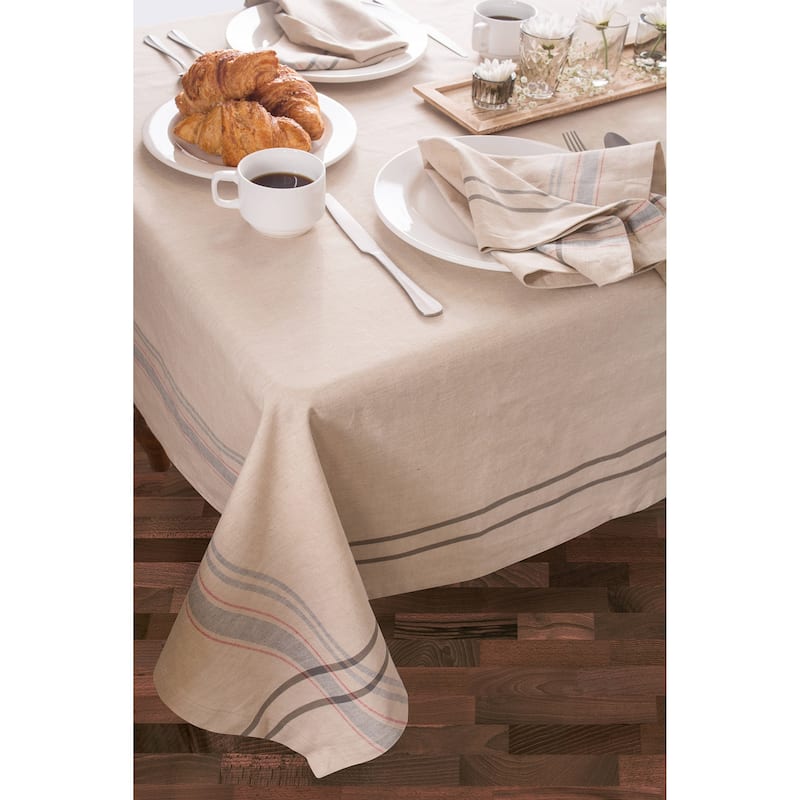 Design Imports French Stripe Cotton Kitchen Tablecloth