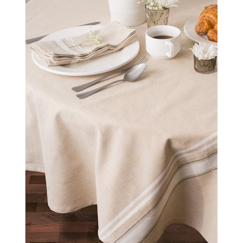 Design Imports French Stripe Cotton Kitchen Tablecloth