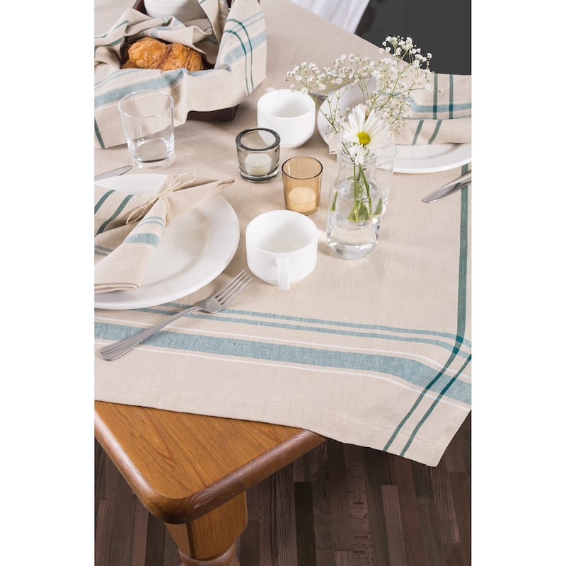 Design Imports French Stripe Cotton Kitchen Tablecloth