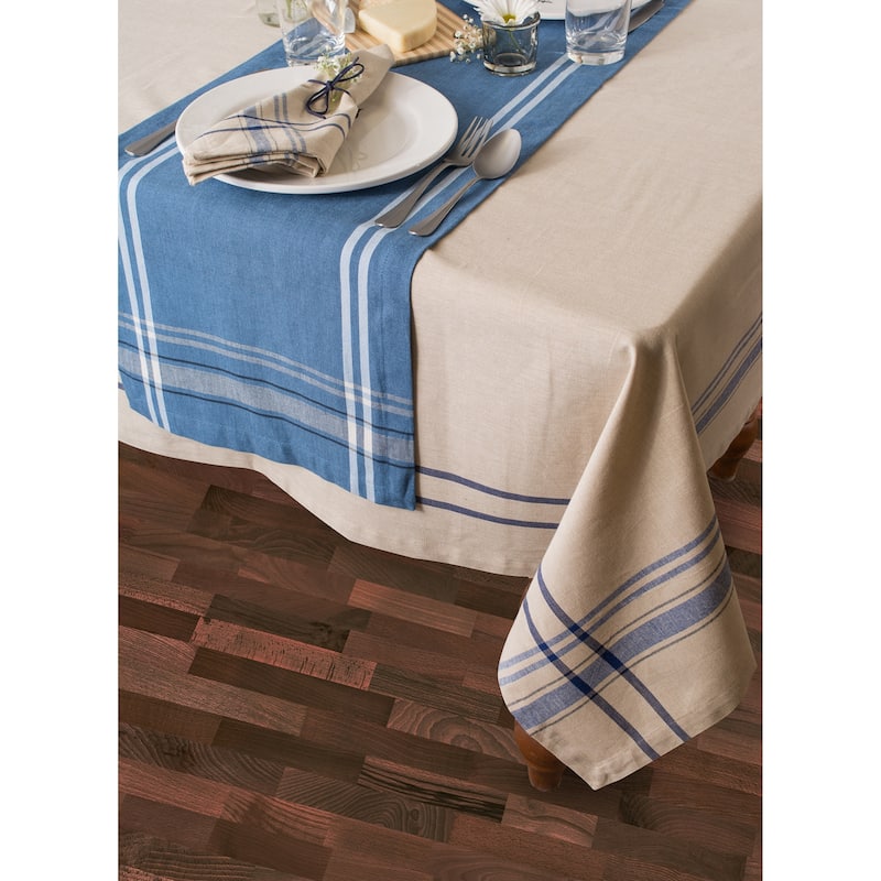 Design Imports French Stripe Cotton Kitchen Tablecloth