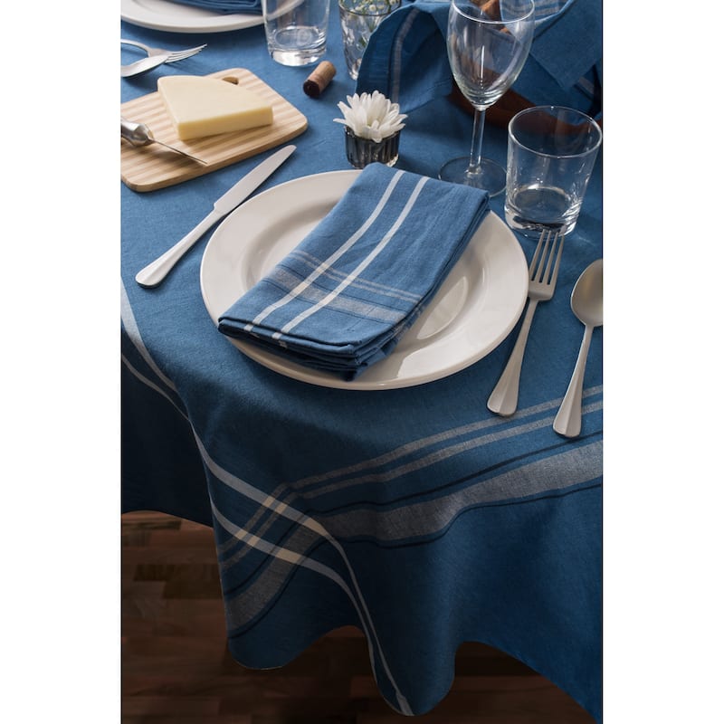 Design Imports French Stripe Cotton Kitchen Tablecloth