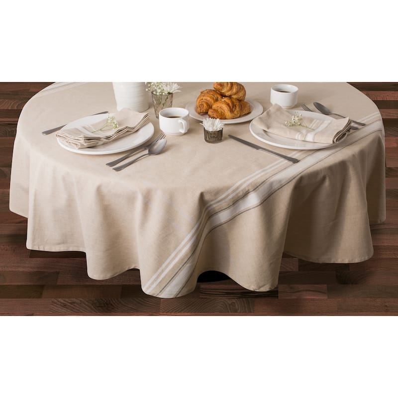 Design Imports French Stripe Cotton Kitchen Tablecloth