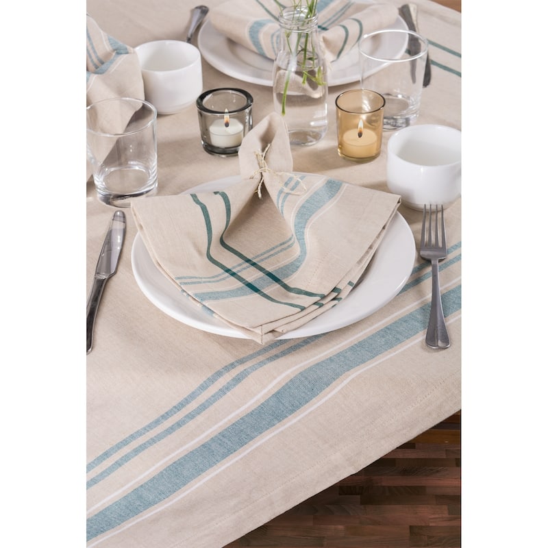 Design Imports French Stripe Cotton Kitchen Tablecloth