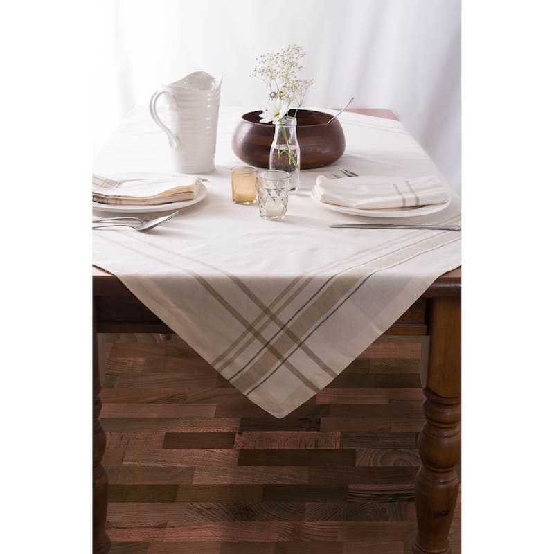 Design Imports French Stripe Cotton Kitchen Tablecloth