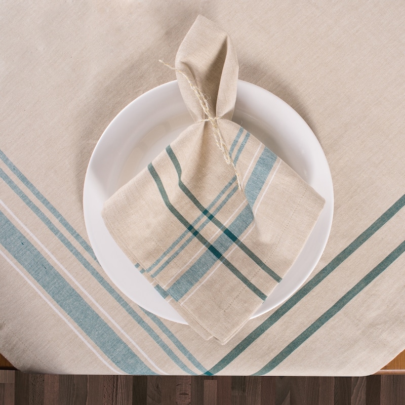 Design Imports French Stripe Cotton Kitchen Tablecloth