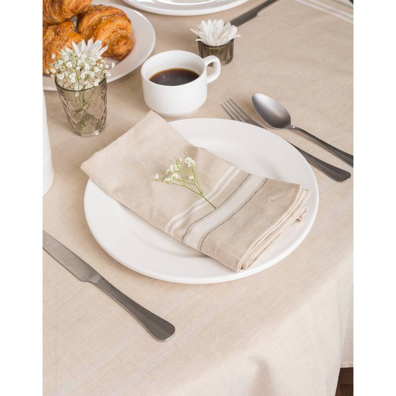 Design Imports French Stripe Cotton Kitchen Tablecloth