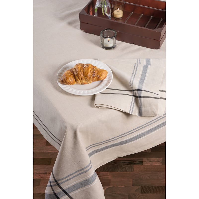 Design Imports French Stripe Cotton Kitchen Tablecloth