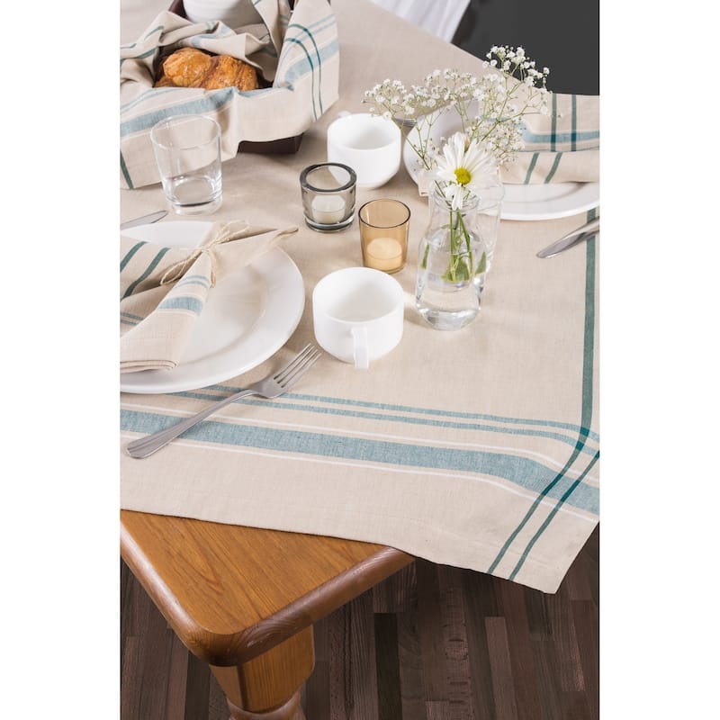 Design Imports French Stripe Cotton Kitchen Tablecloth