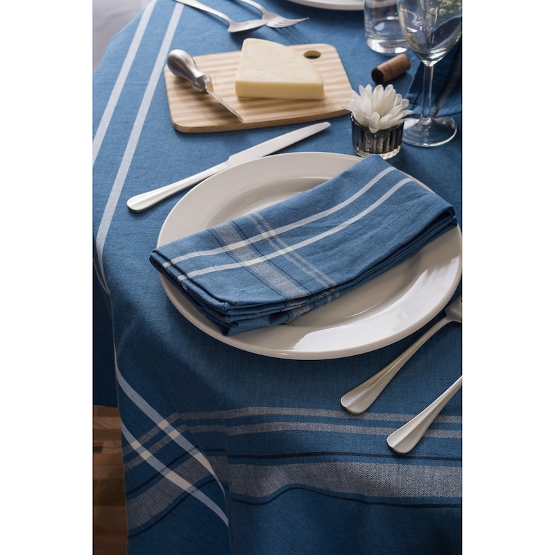 Design Imports French Stripe Cotton Kitchen Tablecloth