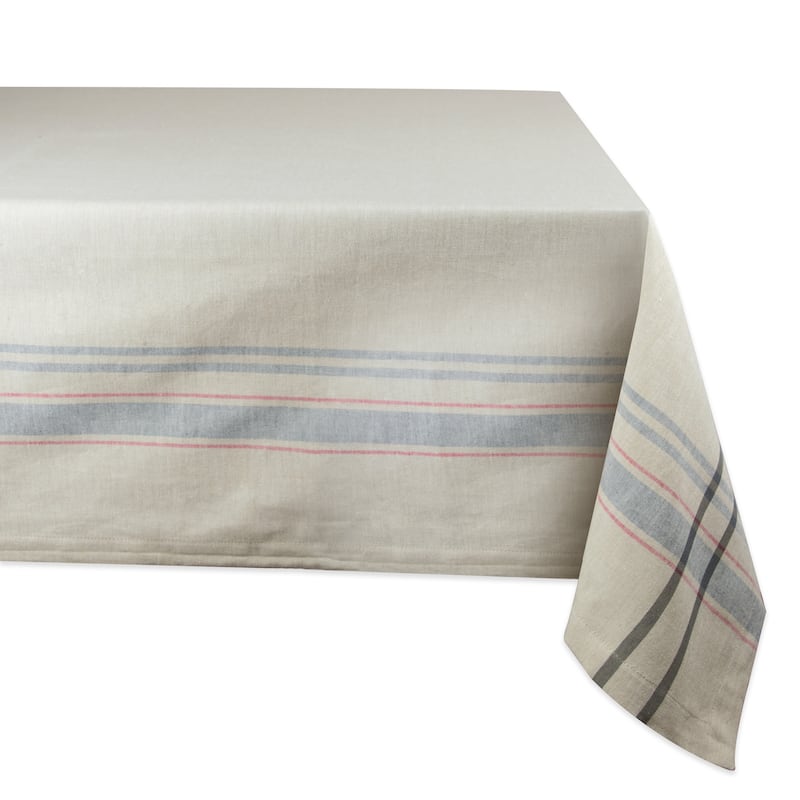 Design Imports French Stripe Cotton Kitchen Tablecloth