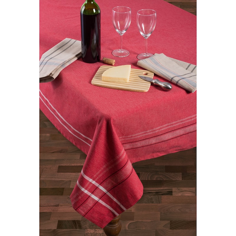 Design Imports French Stripe Cotton Kitchen Tablecloth
