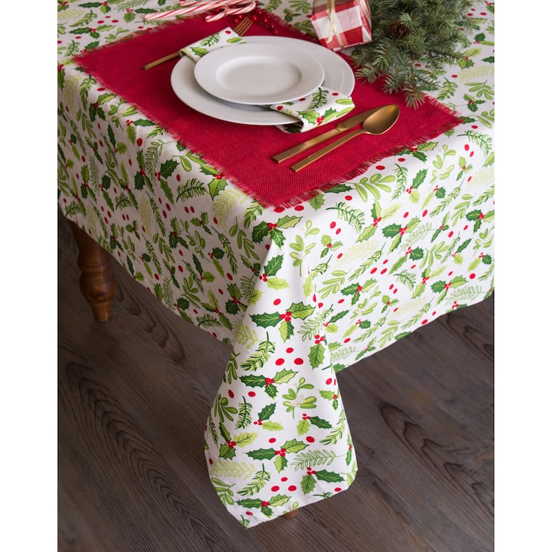 Design Imports Cozy Christmas Plaid Kitchen Tablecloth