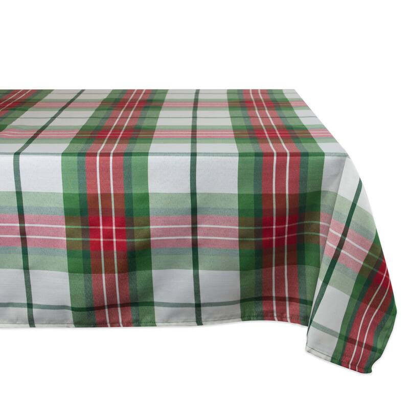 Design Imports Cozy Christmas Plaid Kitchen Tablecloth