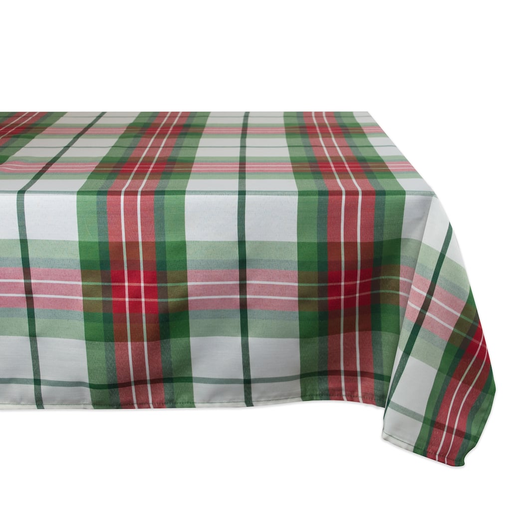 Design Imports Cozy Christmas Plaid Kitchen Tablecloth