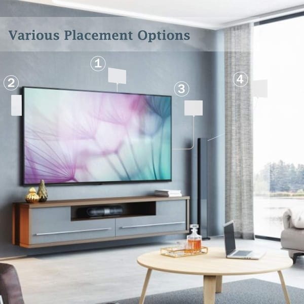 HD AND 4K READY WITH POWER SUPPLY LAVA HD-468 INDOOR HDTV ANTENNA 50 MILE RANGE