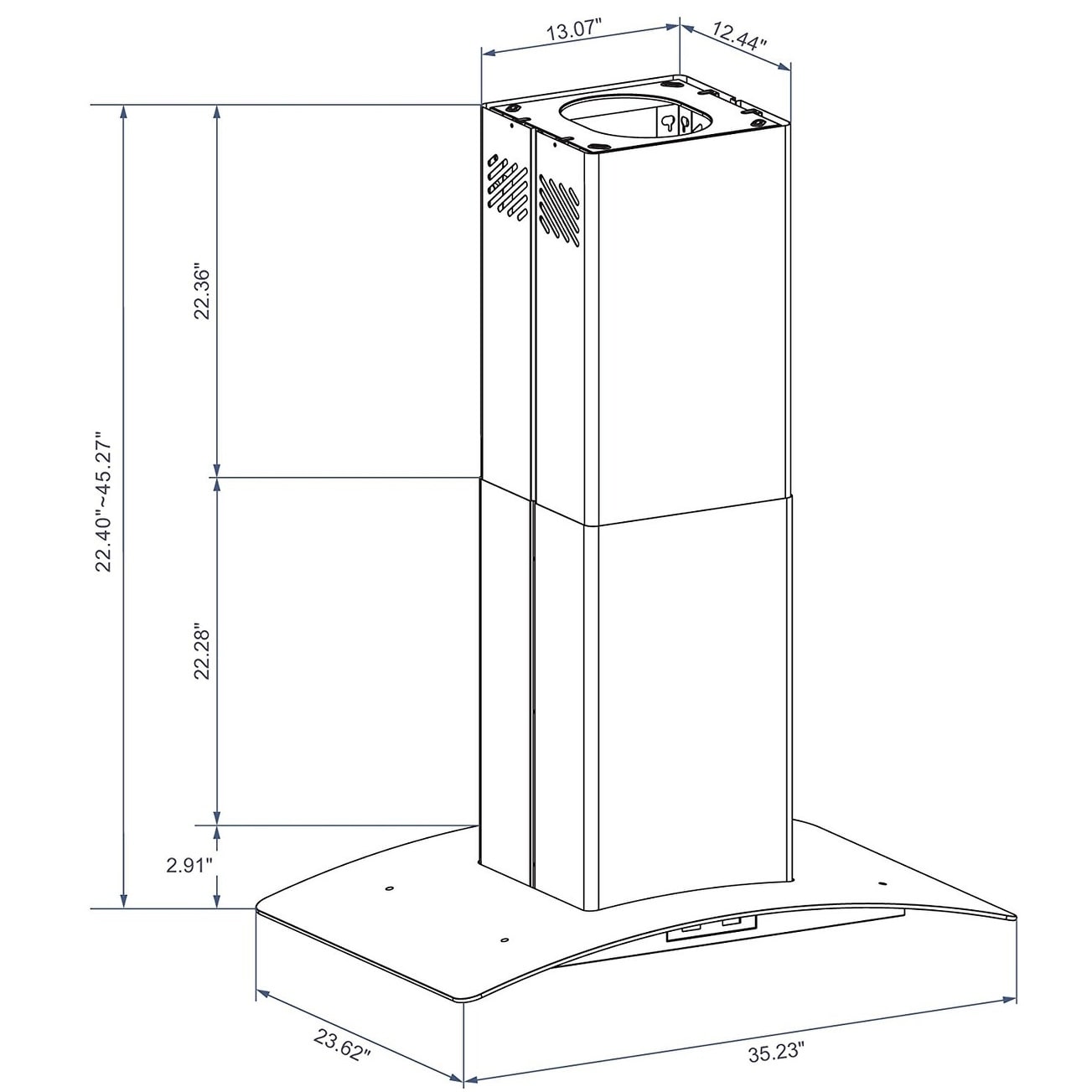 HisoHu 30/36 Inch Vent Wall Mount Range Hood 780 CFM Stainless