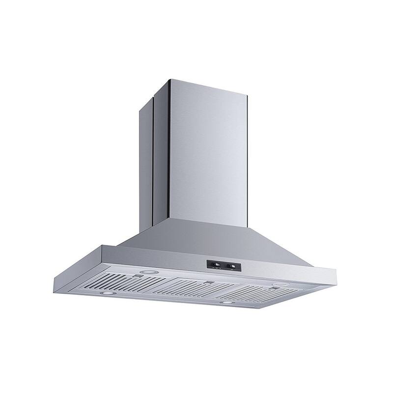 Winflo 36-in Convertible Stainless Steel Island Range Hood with Baffle ...