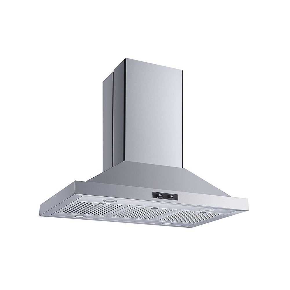 Winflo 36" Convertible Stainless Steel Island Range Hood With Charcoal ...