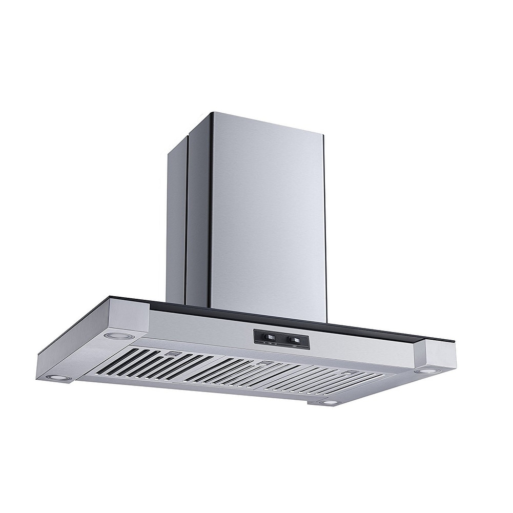 IKTCH 36/30-inch Ducted Insert Range Hood, 900 CFM Stainless Steel Hood with Gesture Control and LED Lights - 36'' - Silver