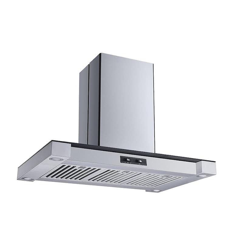 Winflo 36" Convertible Island Mount Stainless Steel Range Hood - N/A