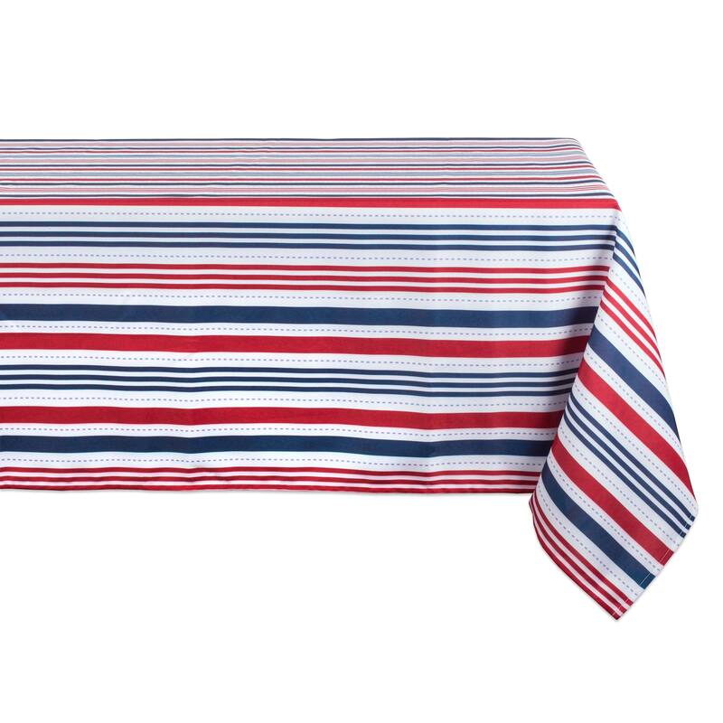Design Imports Outdoor Tablecloth - Patriotic Stripe - Stripe - Rectangle - 60x84"