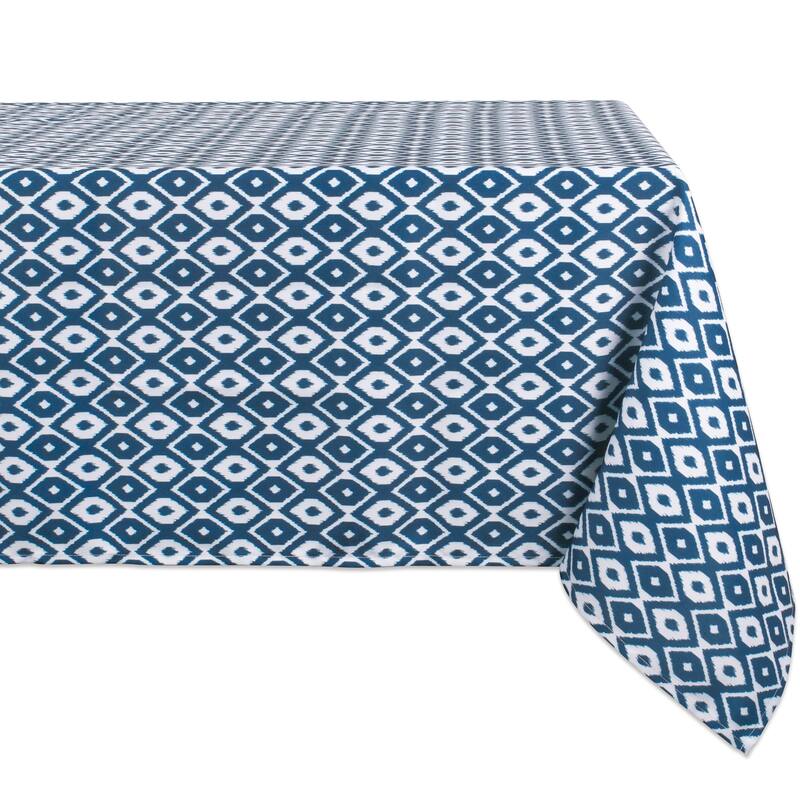 Design Imports Outdoor Tablecloth - Blue Ikat - Nautical - Rectangle - 60x120"