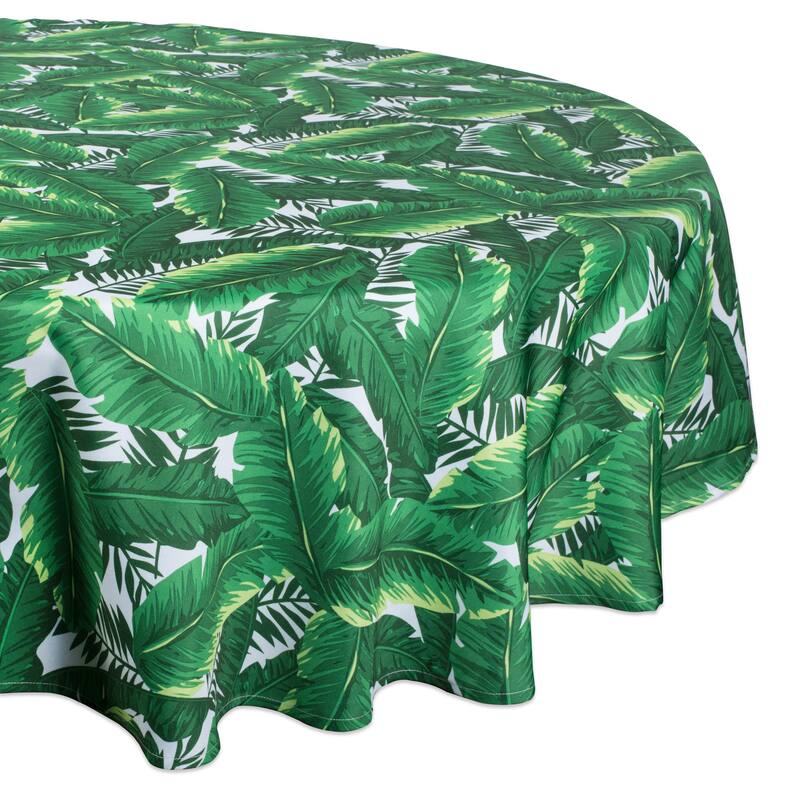 Design Imports Outdoor Tablecloth - Banana Leaf - Nature - Round - 60" Round