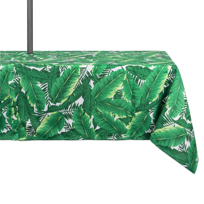 Design Imports Outdoor Tablecloth - Banana Leaf - Nature - Rectangle - 60x84" w/ Zipper