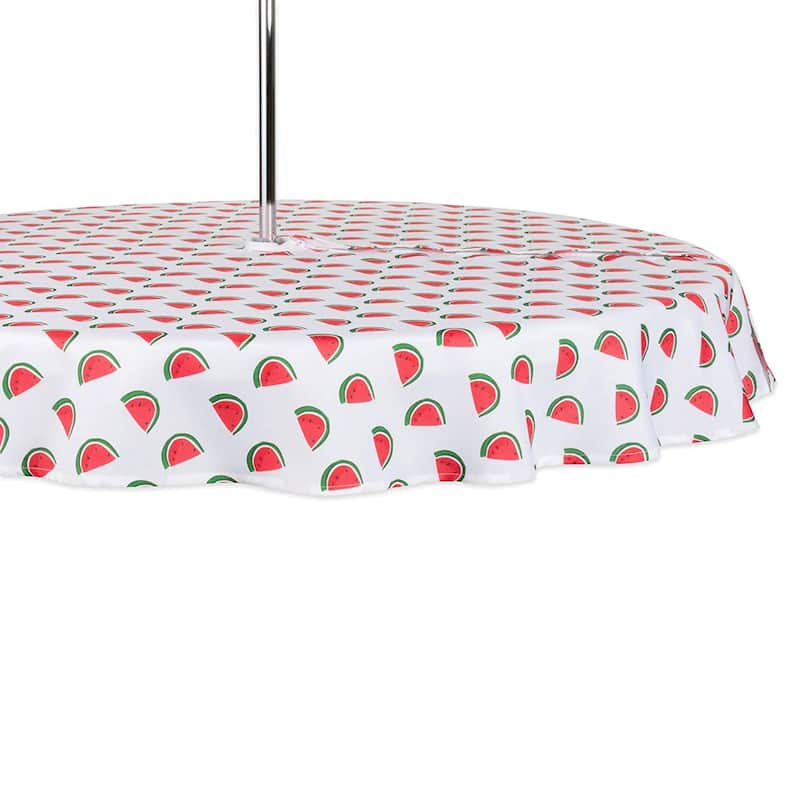 Design Imports Outdoor Tablecloth - Watermelon - Stripe - Round - 60" Round w/ Zipper