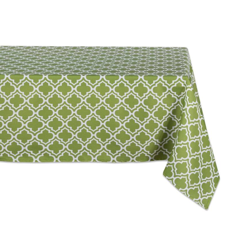Design Imports Outdoor Tablecloth - Green Lattice - Stripe - Rectangle - 60x84"