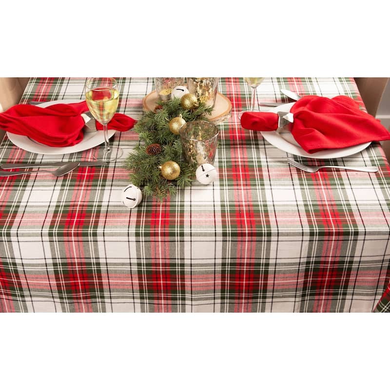 DII Holiday Plaid Kitchen Tablecloth