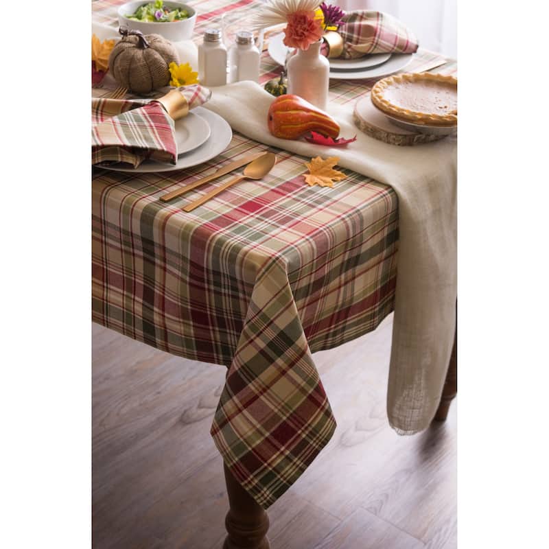 DII Holiday Plaid Kitchen Tablecloth
