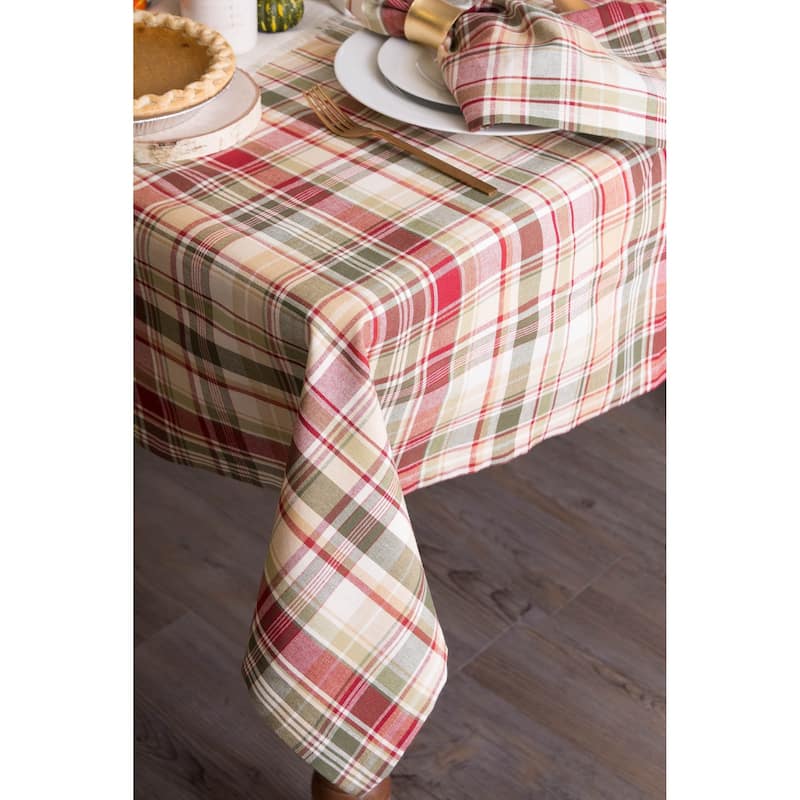 DII Holiday Plaid Kitchen Tablecloth