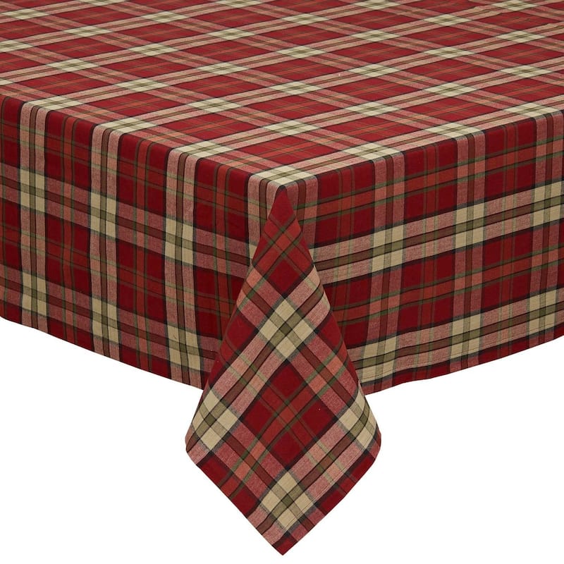DII Holiday Plaid Kitchen Tablecloth
