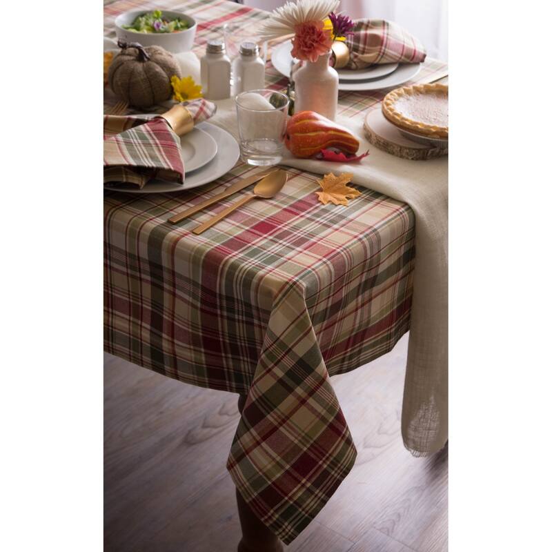 DII Holiday Plaid Kitchen Tablecloth