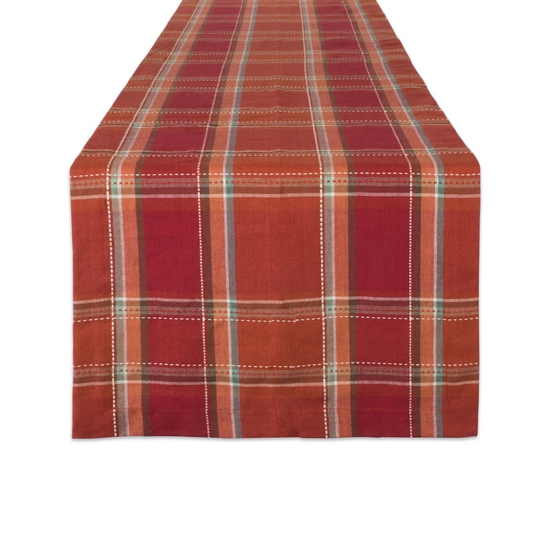 DII Holiday Plaid Kitchen Tablecloth - 14x72" - Autumn Spice Plaid