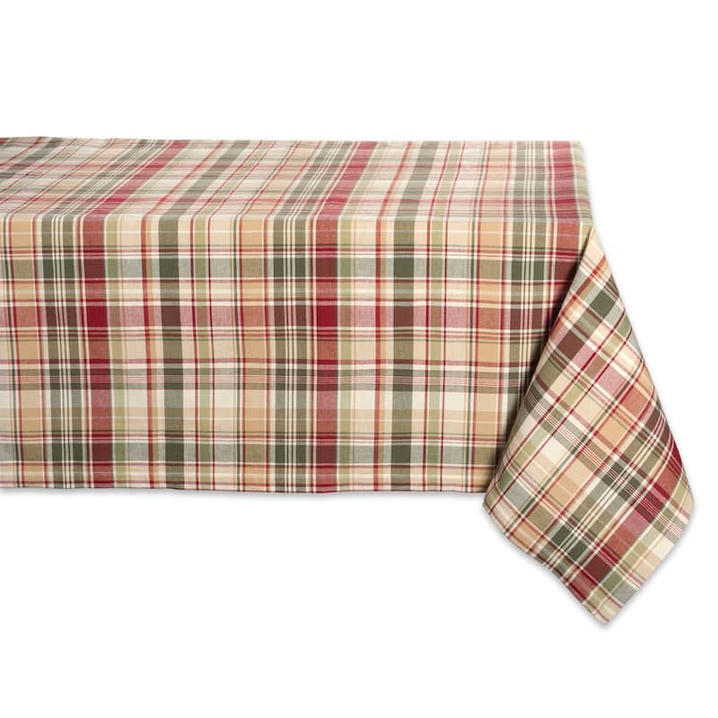 DII Holiday Plaid Kitchen Tablecloth - 104 inches x 60 inches - Give Thanks Plaid