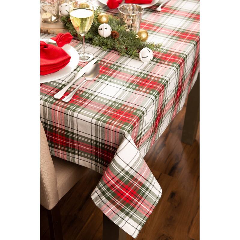 DII Holiday Plaid Kitchen Tablecloth