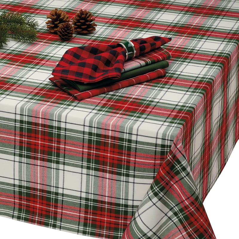 DII Holiday Plaid Kitchen Tablecloth