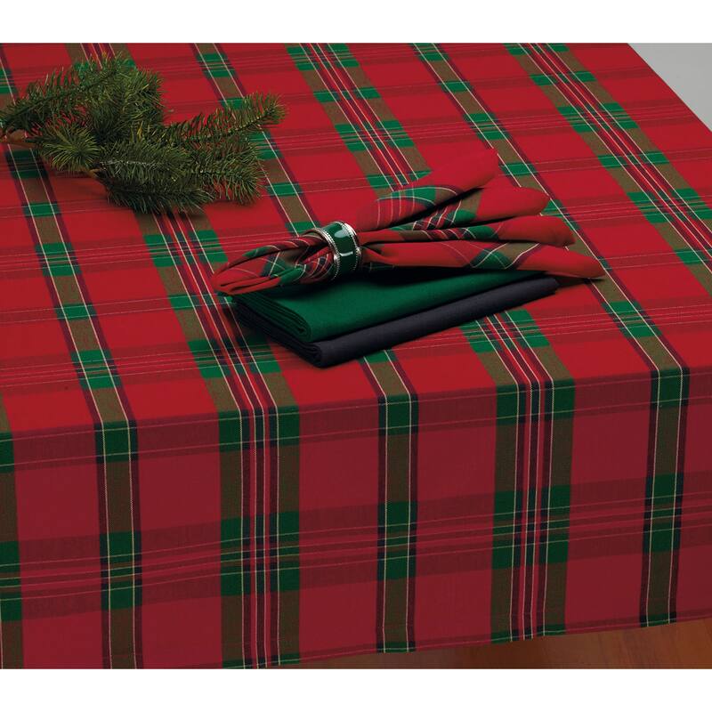 DII Holiday Plaid Kitchen Tablecloth