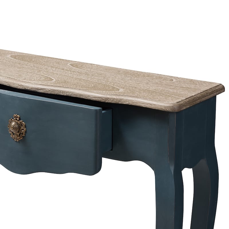 Provincial Blue Spruce Console Table by Baxton Studio