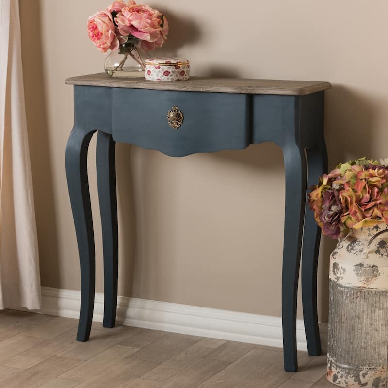 Provincial Blue Spruce Console Table by Baxton Studio