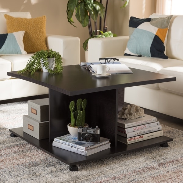 Contemporary Dark Brown Coffee Table By Baxton Studio Free Contemporary Dark Brown Coffee Table By Baxton Studio