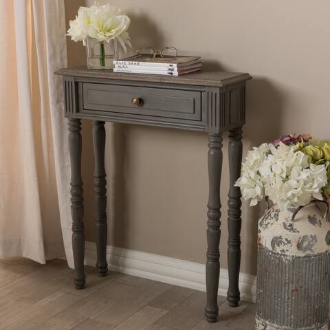 Country Cottage Brown 1-Drawer Console Table by Baxton Studio