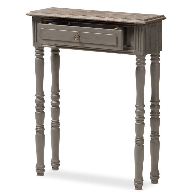 Country Cottage Brown 1-Drawer Console Table by Baxton Studio