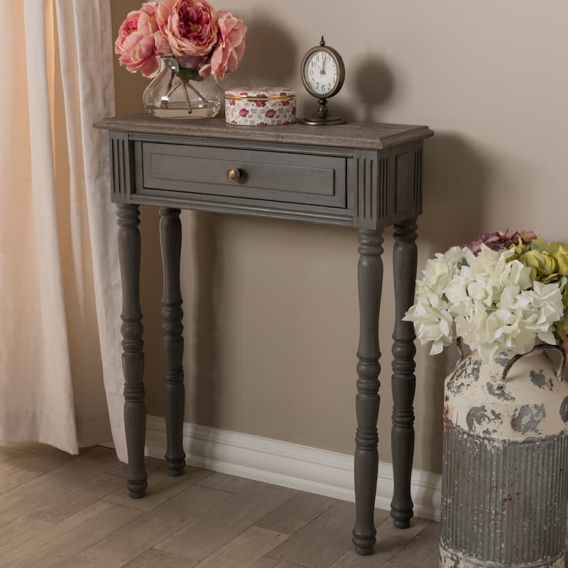 Country Cottage Brown 1-Drawer Console Table by Baxton Studio