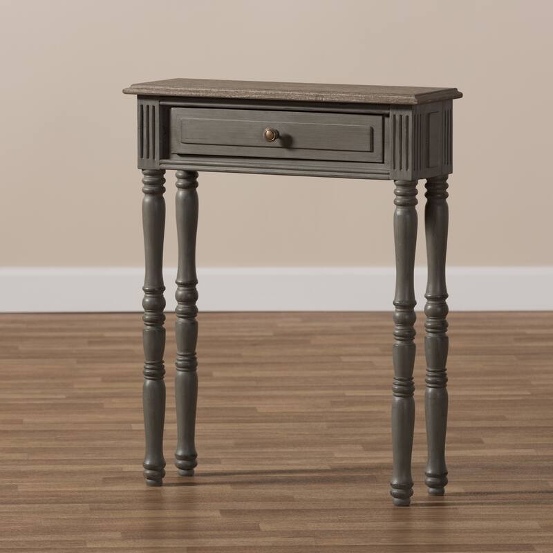 Country Cottage Brown 1-Drawer Console Table by Baxton Studio