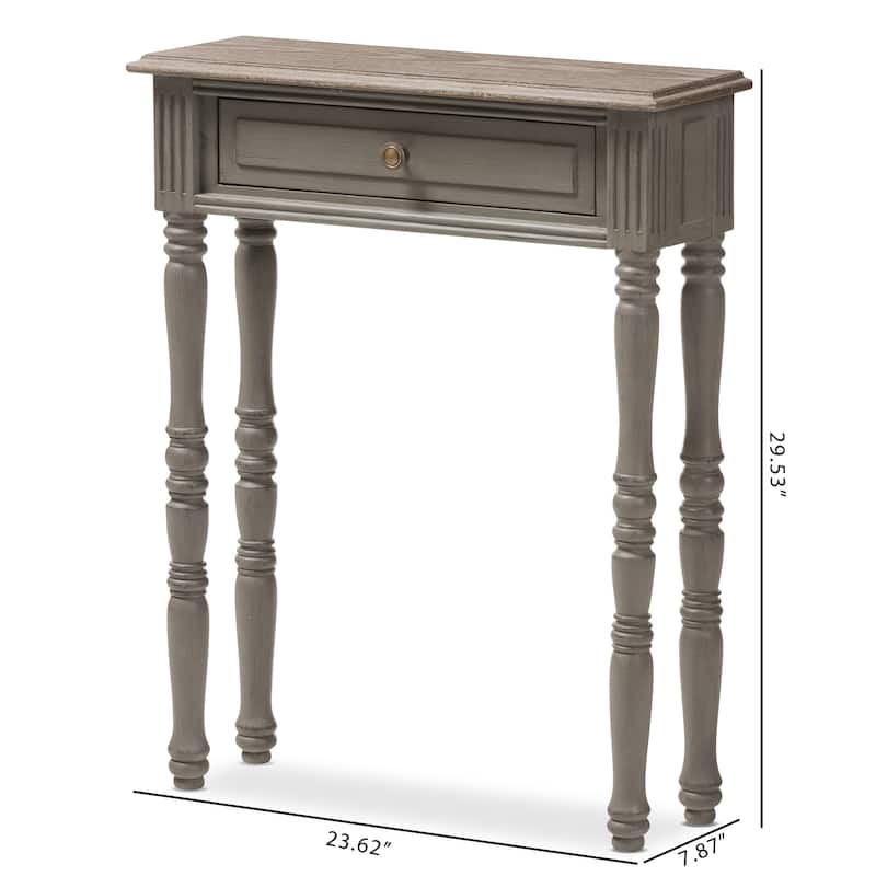 Country Cottage Brown 1-Drawer Console Table by Baxton Studio