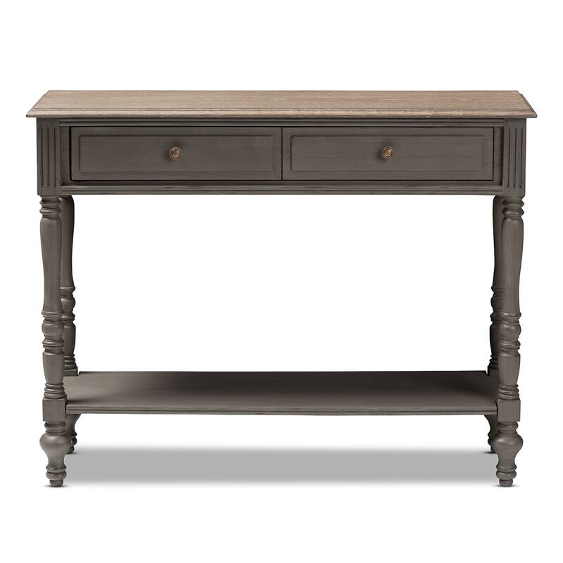 Country Cottage Brown 2-Drawer Console Table by Baxton Studio